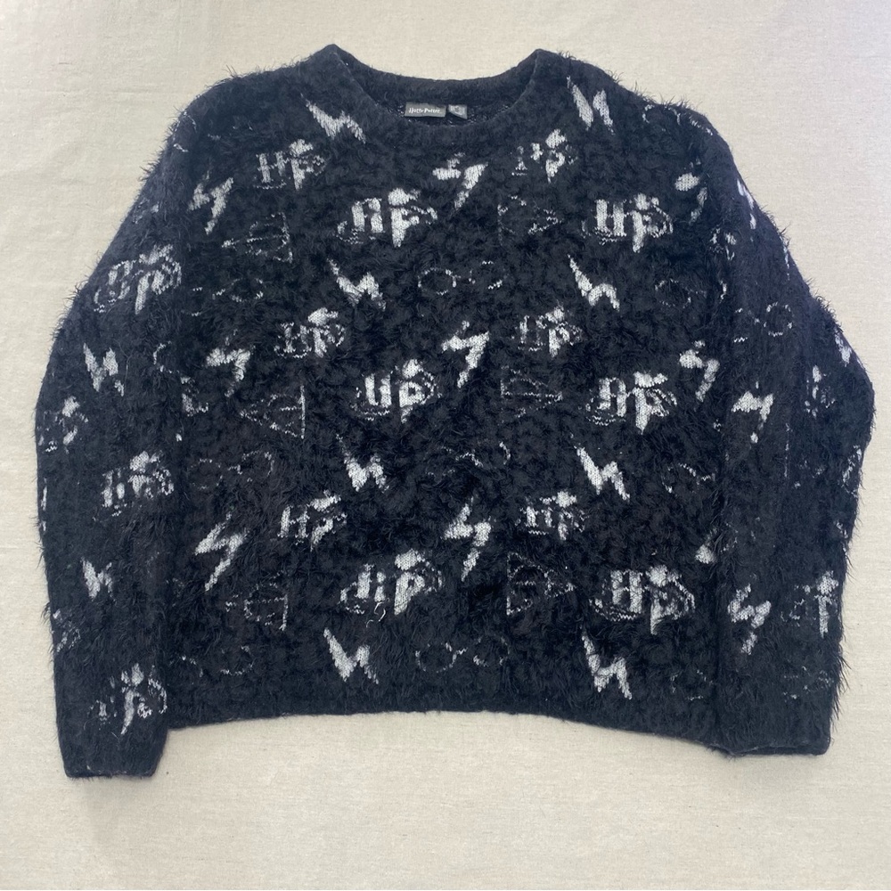 Women’s XL 14-16 Harry Potter Fluffy Soft Cozy Jumper Pullover Sweater Geometric